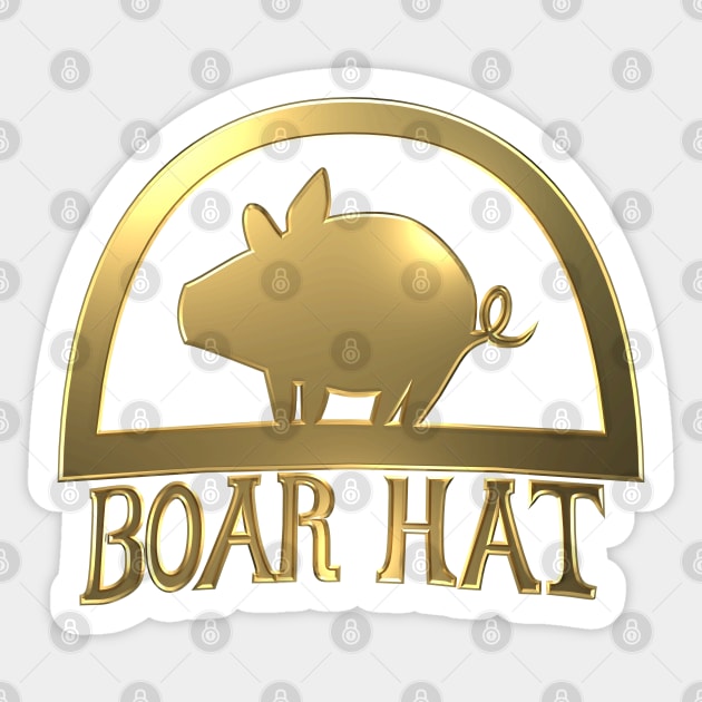 Boar Hat 3D - Fancy Sticker by CCDesign